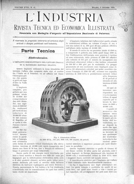 L'industria rivista tecnica ed economica illustrata