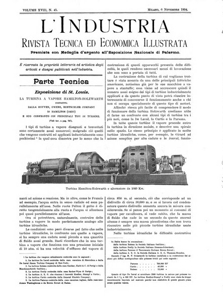 L'industria rivista tecnica ed economica illustrata