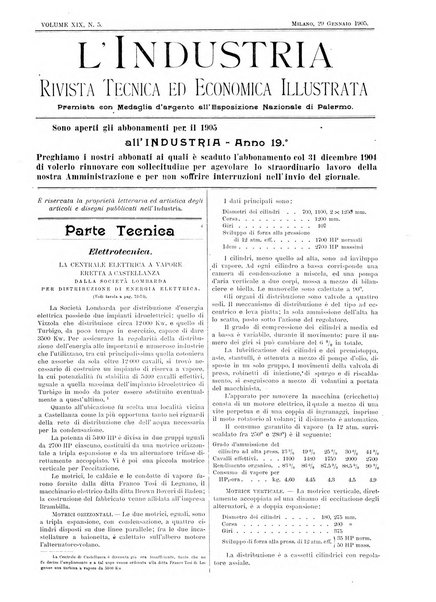 L'industria rivista tecnica ed economica illustrata