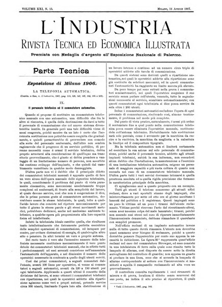 L'industria rivista tecnica ed economica illustrata