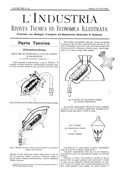 L'industria rivista tecnica ed economica illustrata