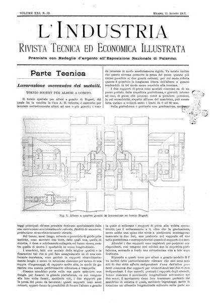 L'industria rivista tecnica ed economica illustrata