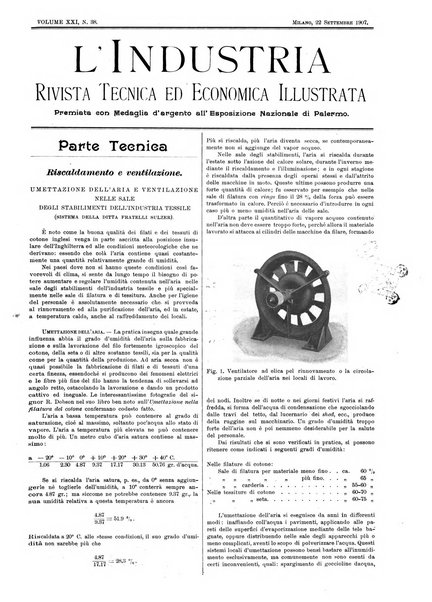 L'industria rivista tecnica ed economica illustrata