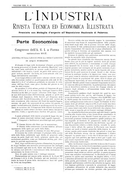 L'industria rivista tecnica ed economica illustrata