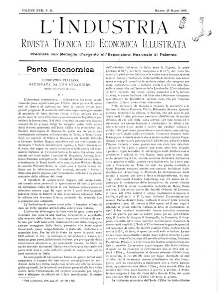 L'industria rivista tecnica ed economica illustrata