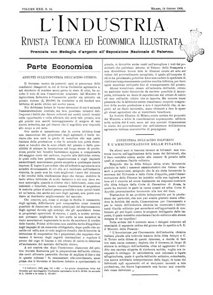 L'industria rivista tecnica ed economica illustrata