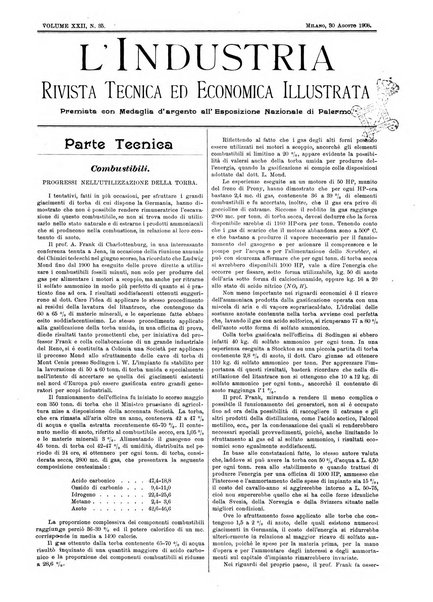 L'industria rivista tecnica ed economica illustrata