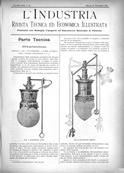 L'industria rivista tecnica ed economica illustrata