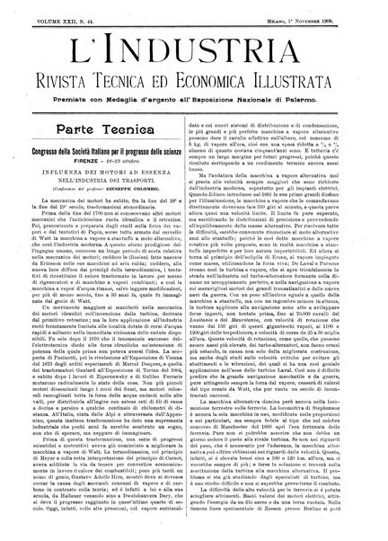 L'industria rivista tecnica ed economica illustrata