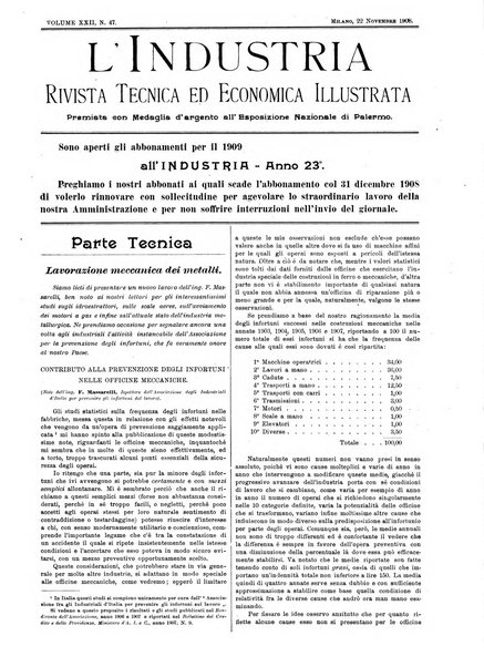 L'industria rivista tecnica ed economica illustrata