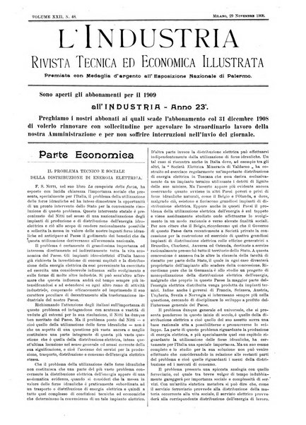 L'industria rivista tecnica ed economica illustrata