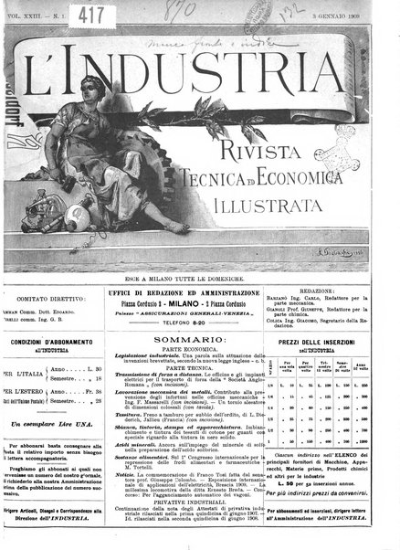 L'industria rivista tecnica ed economica illustrata