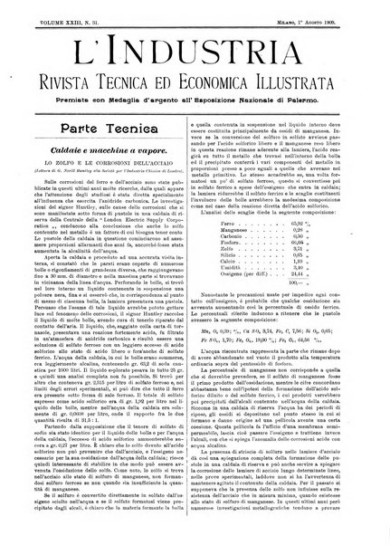 L'industria rivista tecnica ed economica illustrata