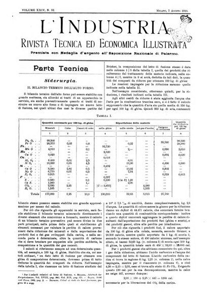 L'industria rivista tecnica ed economica illustrata