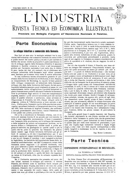 L'industria rivista tecnica ed economica illustrata