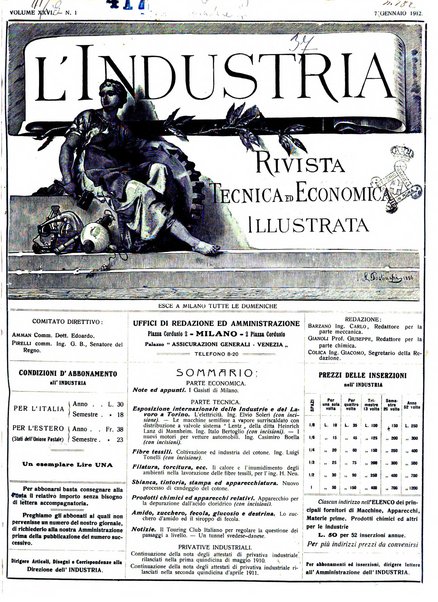 L'industria rivista tecnica ed economica illustrata