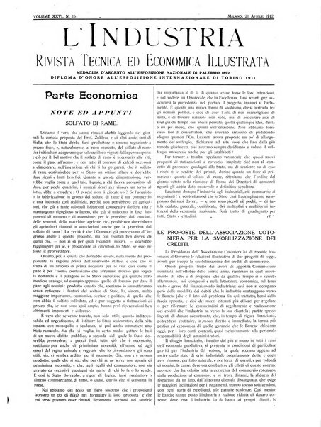 L'industria rivista tecnica ed economica illustrata