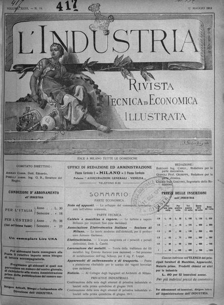 L'industria rivista tecnica ed economica illustrata