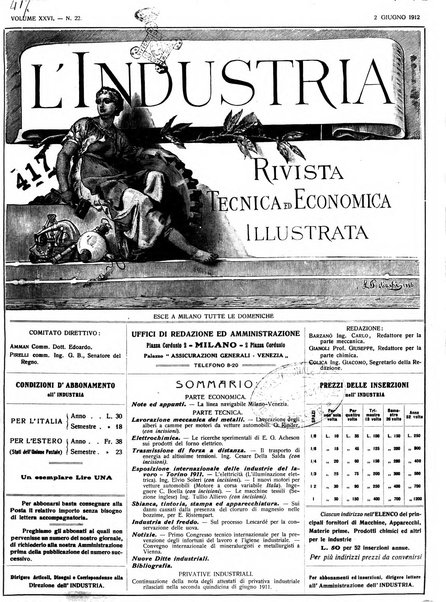 L'industria rivista tecnica ed economica illustrata