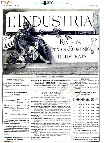 L'industria rivista tecnica ed economica illustrata