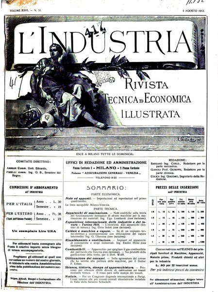 L'industria rivista tecnica ed economica illustrata