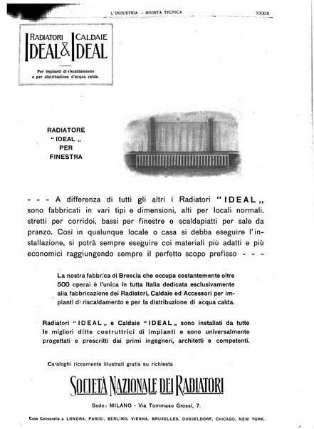 L'industria rivista tecnica ed economica illustrata