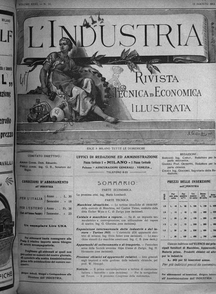 L'industria rivista tecnica ed economica illustrata