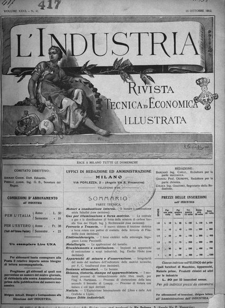 L'industria rivista tecnica ed economica illustrata