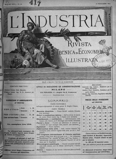 L'industria rivista tecnica ed economica illustrata