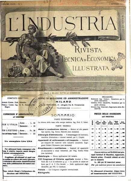 L'industria rivista tecnica ed economica illustrata