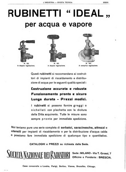 L'industria rivista tecnica ed economica illustrata