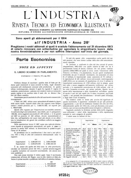 L'industria rivista tecnica ed economica illustrata