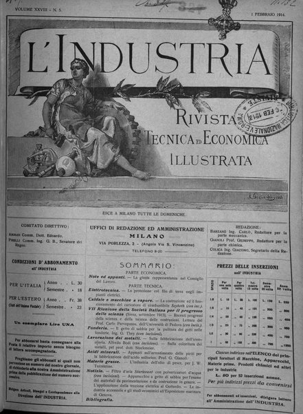 L'industria rivista tecnica ed economica illustrata