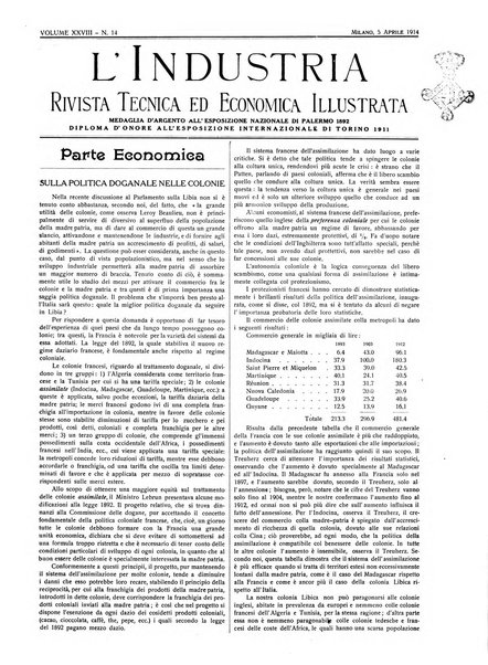 L'industria rivista tecnica ed economica illustrata