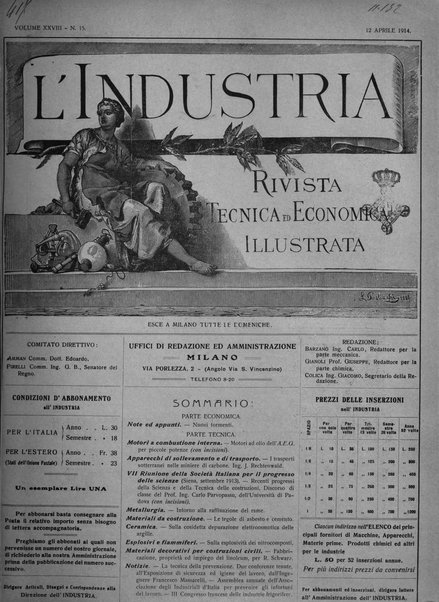 L'industria rivista tecnica ed economica illustrata