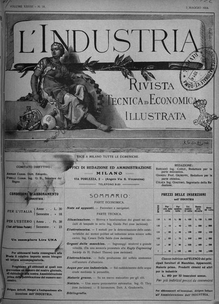 L'industria rivista tecnica ed economica illustrata