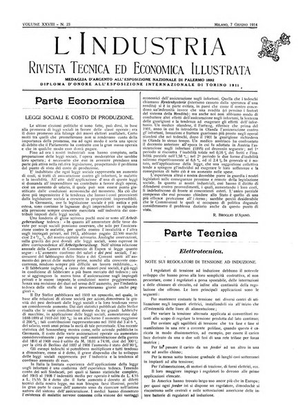 L'industria rivista tecnica ed economica illustrata