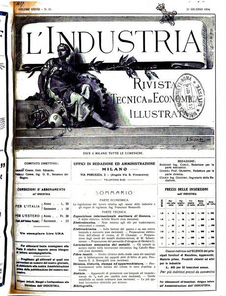 L'industria rivista tecnica ed economica illustrata