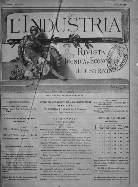 L'industria rivista tecnica ed economica illustrata