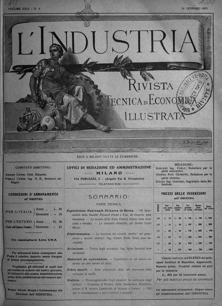 L'industria rivista tecnica ed economica illustrata