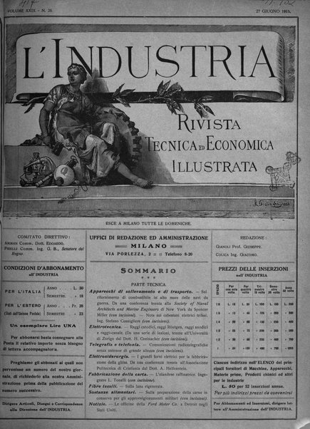 L'industria rivista tecnica ed economica illustrata