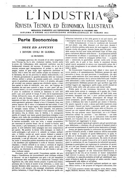 L'industria rivista tecnica ed economica illustrata