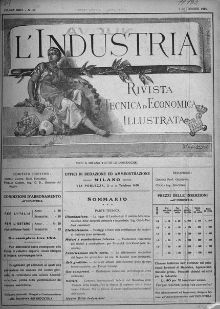 L'industria rivista tecnica ed economica illustrata