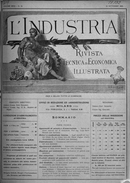 L'industria rivista tecnica ed economica illustrata