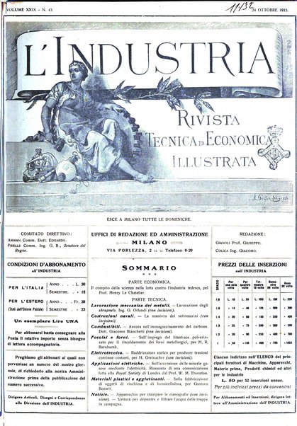 L'industria rivista tecnica ed economica illustrata