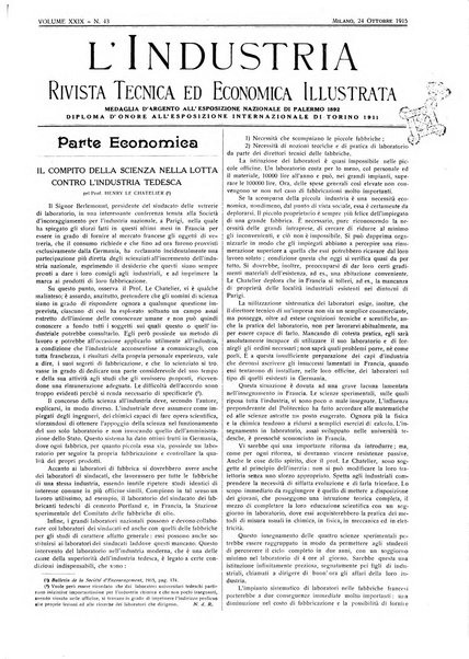 L'industria rivista tecnica ed economica illustrata