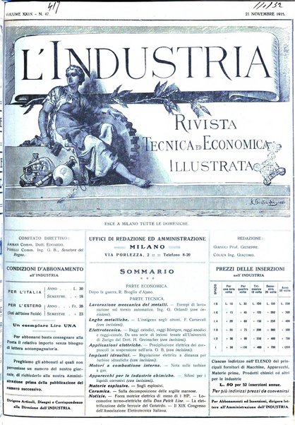 L'industria rivista tecnica ed economica illustrata