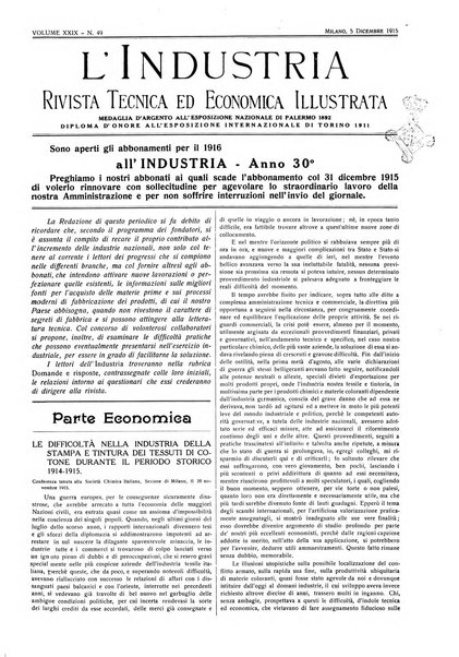 L'industria rivista tecnica ed economica illustrata