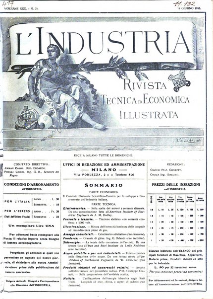 L'industria rivista tecnica ed economica illustrata