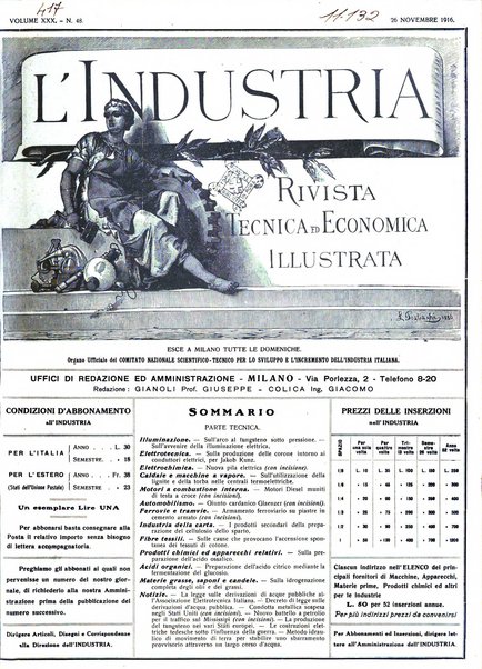 L'industria rivista tecnica ed economica illustrata